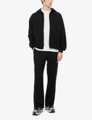 Represent Mens Black Initial Two-slip-pockets Straight-leg Relaxed-fit Cotton-jersey Jogging Bottoms Xxl In Black