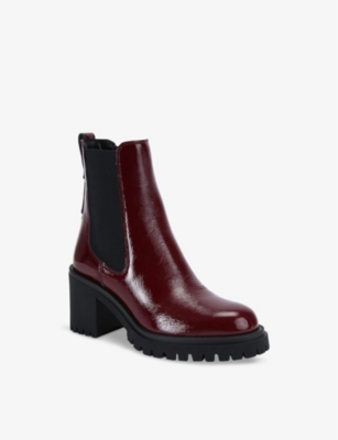 CARVELA COMFORT: Mega Logo-Plaque Leather Heeled Ankle Boots