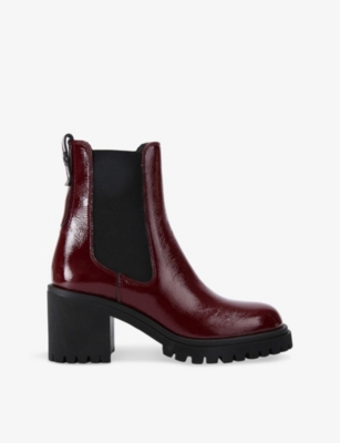 CARVELA COMFORT: Mega Logo-Plaque Leather Heeled Ankle Boots