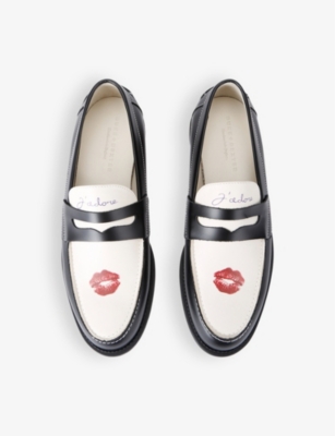 DUKE & DEXTER: Wilde Kiss leather penny loafers