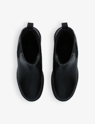 CARVELA WOMENS BLACK SIREN FAUX-LEATHER HEELED CHELSEA BOOTS 
