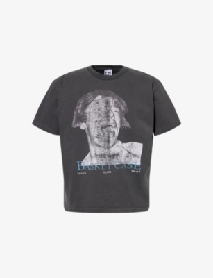 Shop Basketcase Mens Vintage Black Graphic-print Crew-neck Cotton-jersey T-shirt Xl