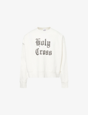 BASKETCASE: Holy Cross Crew-Neck Cotton-Jersey Sweatshirt