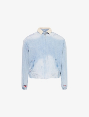 BASKETCASE: Distressed Padded Denim Jacket