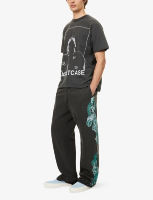 BASKETCASE: Enter Graphic-Print Cotton-Jersey Jogging Bottoms