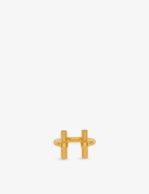 Rachel Jackson Womens T-bar Adjustable 18ct Gold-plated Sterling Silver Ring In Gold