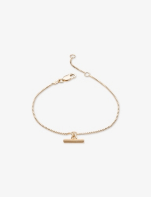 Rachel Jackson Womens Mini T-bar 18ct Gold-plated Sterling Silver Bracelet