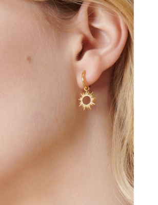 Rachel Jackson Womens Eternal Sun Mini 22ct Gold-plated Sterling-silver Hoop Earrings In Gold