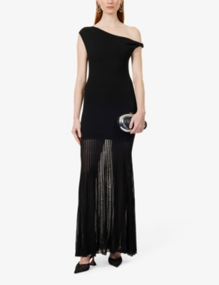 SIR WOMENS BLACK INDIGO TWIST SLEEVELESS STRETCH-WOVEN BLEND MAXI DRESS XS 