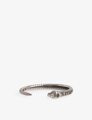 Vivienne Westwood Mens Albane Snake Brass Bangle Antique Platinum