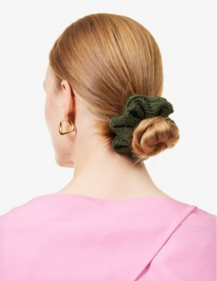Ruched stretch-woven scrunchie