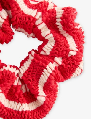 HUNZA G: Ruched stretch-woven scrunchie