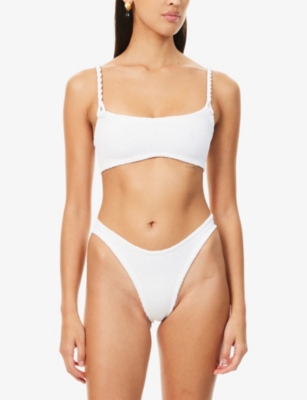 HUNZA G: Phoebe crinkle-effect bikini set