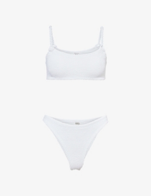 HUNZA G: Phoebe crinkle-effect bikini set