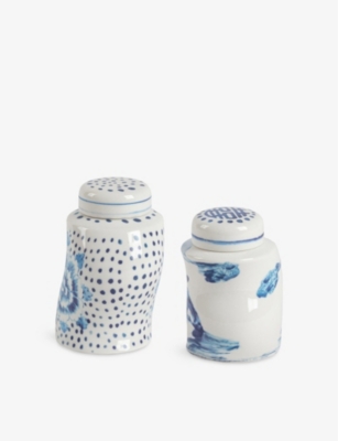 SELETTI: Acid Dots And Ginger Porcelain Spices Shaker Set