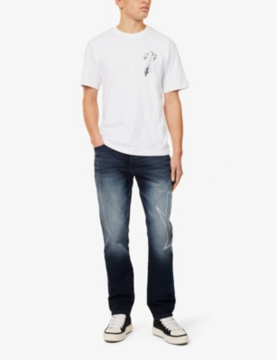 TRAPSTAR MENS WHITE CHROME GRAPHIC-PRINT COTTON T-SHIRT 