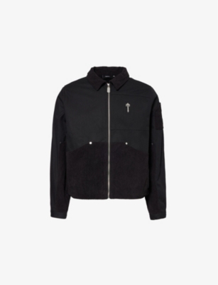 Shop Trapstar Mens  Irongate Coach Cord-panel Cotton-twill Jacket In Black