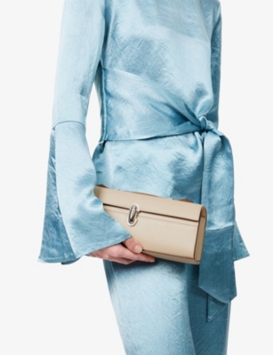 SAVETTE: Slim Symmetry Pochette leather top-handle bag