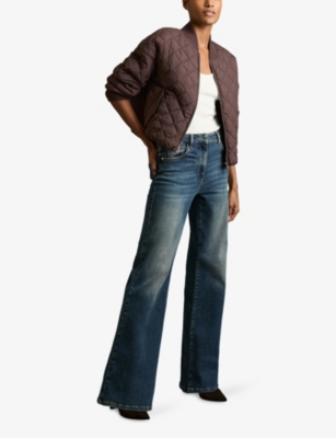 REISS: Nina Quilted Bomber Woven Jacket