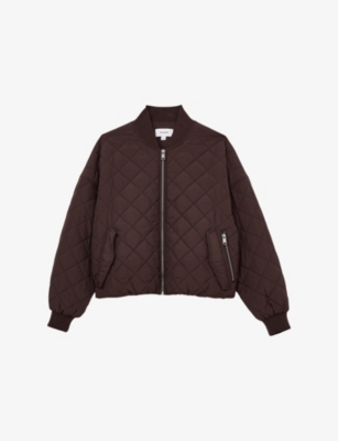 REISS: Nina Quilted Bomber Woven Jacket