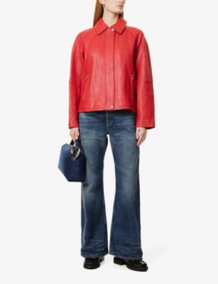 SAMSOE SAMSOE: Sanok Collar Regular-Fit Leather Jacket