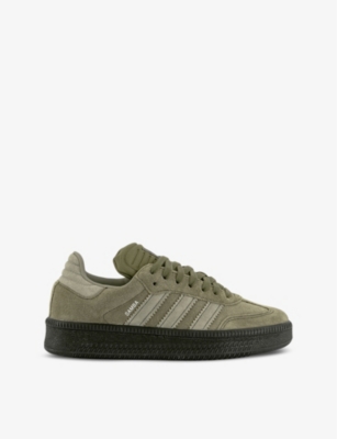 Shop Adidas Originals Mens Adidas Samba Xlg Suede Low-top Trainers In Olive Strata