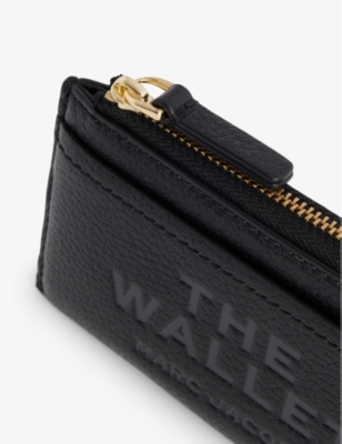 Marc Jacobs Womens Debossed-branding Leather Card Holder Black In Black