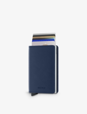 Secrid Womens Navy Slimwallet Original Leather Cardholder In Navy