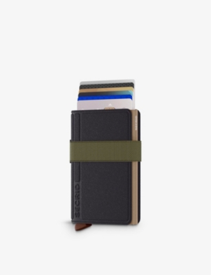 Secrid Womens Black-olive Bandwallet Logo-embossed Aluminium Wallet In Black-olive