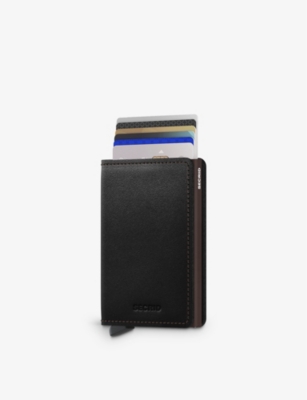 Secrid Womens Black-brown Slimwallet Original Leather Cardholder In Black-brown