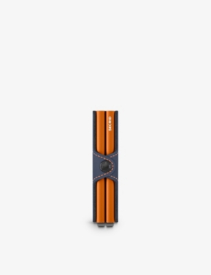 Secrid Womens  Twinwallet Logo-debossed Leather Wallet In Night Blue & Orange