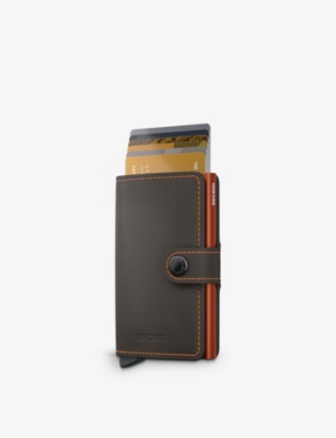 SECRID: Matte brand-debossed leather wallet