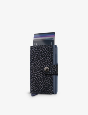 Secrid Womens Blue Giraffina Brand-debossed Leather Wallet In Blue