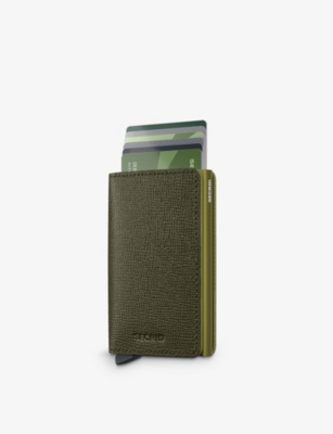 Secrid Womens Kelp Slimwallet Crisple Leather Cardholder In Kelp