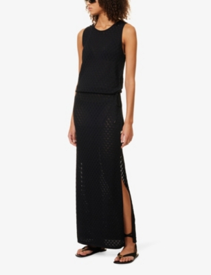 MELISSA ODABASH: Mia crochet sleeveless knitted midi dress