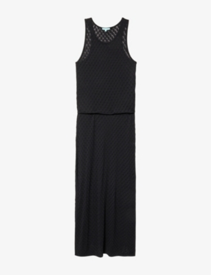 MELISSA ODABASH: Mia crochet sleeveless knitted midi dress