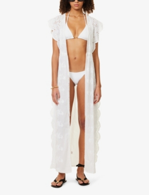 MELISSA ODABASH: Talitha belted-waist cotton kaftan