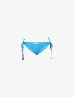 MELISSA ODABASH: Maine textured mid-coverage stretch-woven bikini bottoms