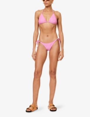 MELISSA ODABASH: Maine textured mid-coverage stretch-woven bikini bottoms