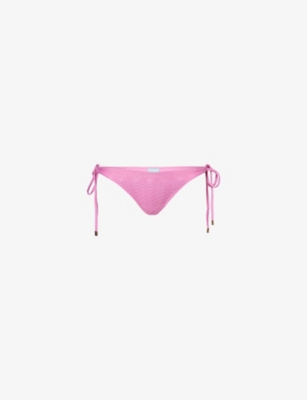 MELISSA ODABASH: Maine textured mid-coverage stretch-woven bikini bottoms