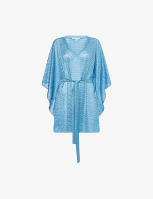 MELISSA ODABASH: Petra V-neck metallic knit cover-up