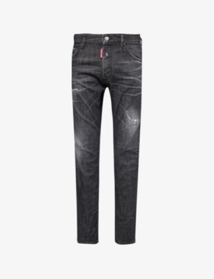 Mens Dsquared2 Cool Guy Faded-Wash Tapered-Leg Mid-Rise Stretch-Denim Jeans