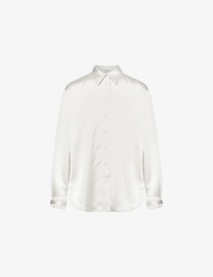 Shop Proenza Schouler White Label Mens  Raven Relaxed-fit Satin-twill Shirt In Enoki