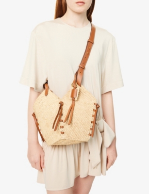 ISABEL MARANT: Tampa Small Raffia Shoulder Bag