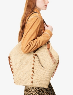 ISABEL MARANT: Tampa Raffia Shoulder Bag