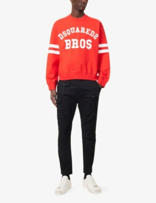 DSQUARED2: Football Logo-Print Cotton-Jersey Sweatshirt
