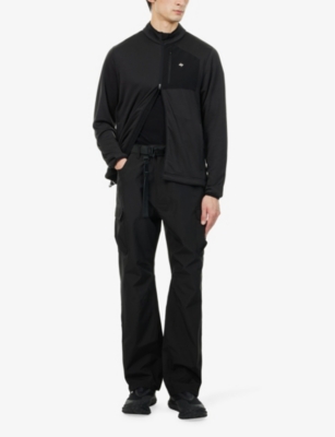 247 By Represent Mens Black Polar Fleece High-neck Regular-fit Stretch-woven Jacket In Black