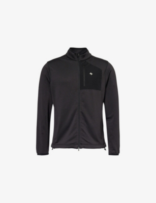 247 By Represent Mens Black Polar Fleece High-neck Regular-fit Stretch-woven Jacket In Black