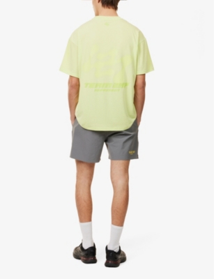 247 By Represent Mens Shadow Lime Future Terrain Short-sleeves Oversized Stretch-woven Blend T-shirt In Shadow Lime