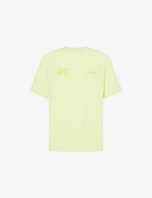 247 By Represent Mens Shadow Lime Future Terrain Short-sleeves Oversized Stretch-woven Blend T-shirt In Shadow Lime